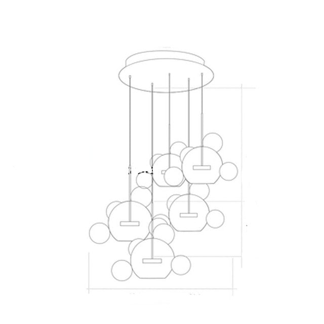 Mickey Bubble Glass Chandelier LED – Modern Living Room, Bedroom & Dining Light