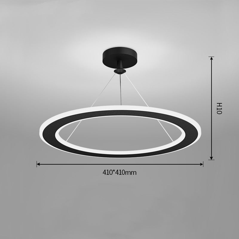 Simple Modern Circular Chandelier – Bedroom & Study Ceiling Light