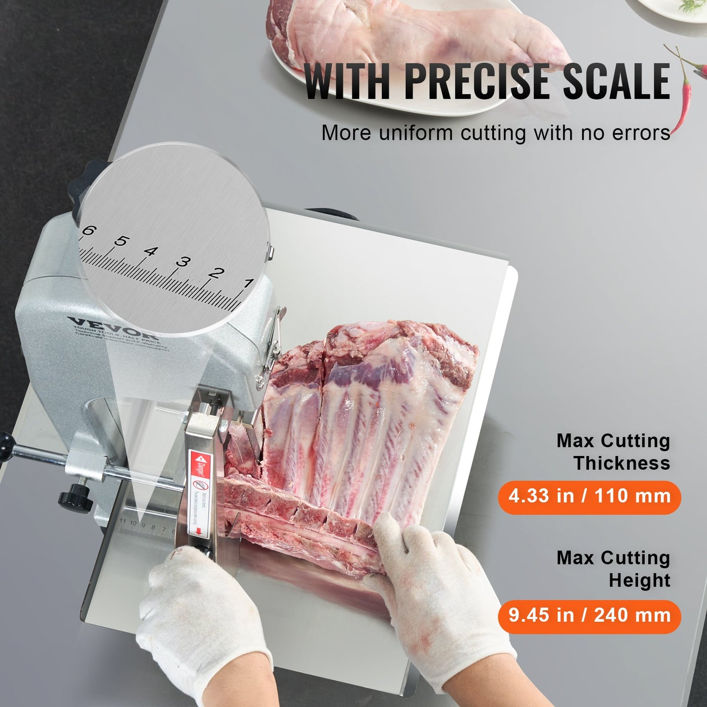 650W Commercial Electric Meat Bandsaw Stainless Steel Bone Saw Cutting Machine for Butchery Use
