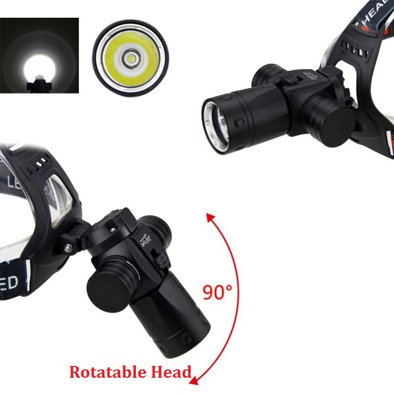Rechargeable Diving Headlight Head-Mounted Underwater Strong Light LED Waterproof Dive Headlamp