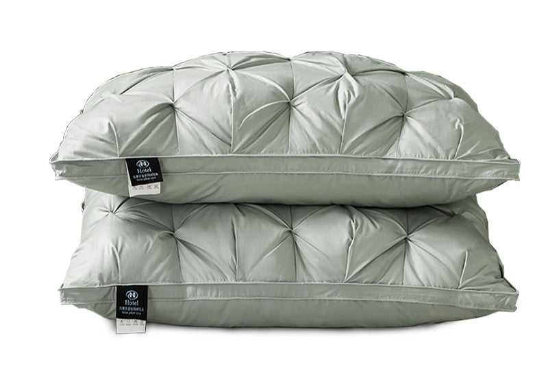 Feather Pillows Pair White Goose Down Neck Support Soft Sleeping Pillows Bedroom Bedding