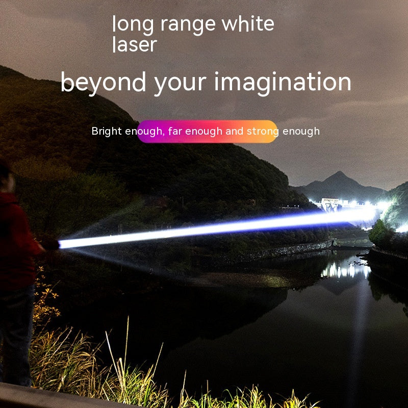 High Power White Laser Flashlight Outdoor Long Range LED Torch for Camping and Emergency Use