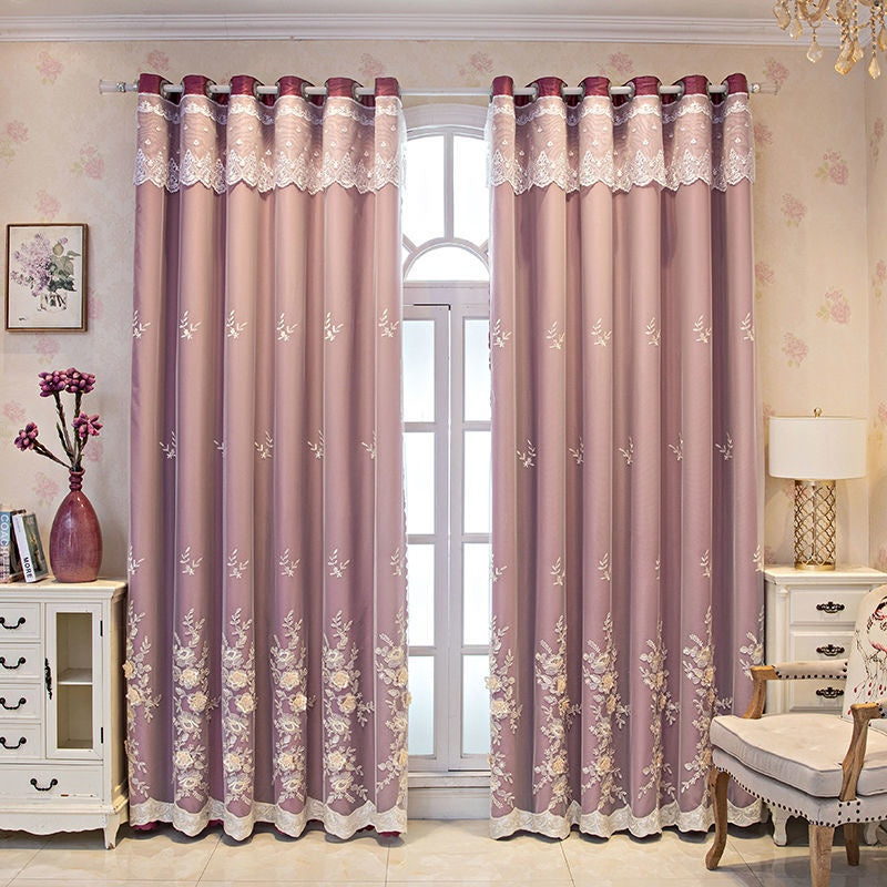 Bedroom Shading Double Open Curtain Finished Set Elegant Wedding Home Window Drapes for Privacy and Decor