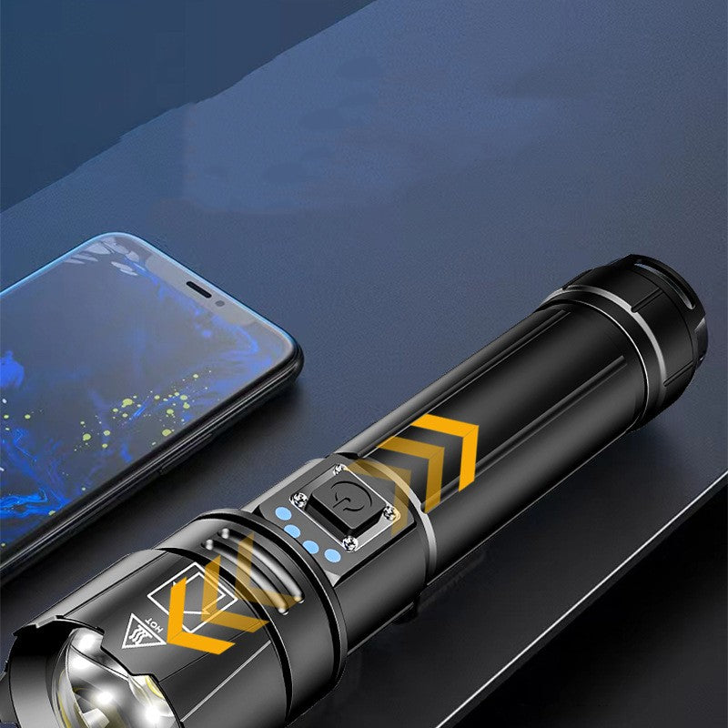 30W White Laser Flashlight – Telescopic Focusing High Power LED Torch