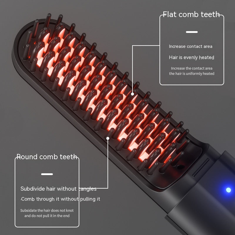 Wireless Negative Ion Hair Straightening Comb Portable Electric Hair Brush Fast Styling Tool