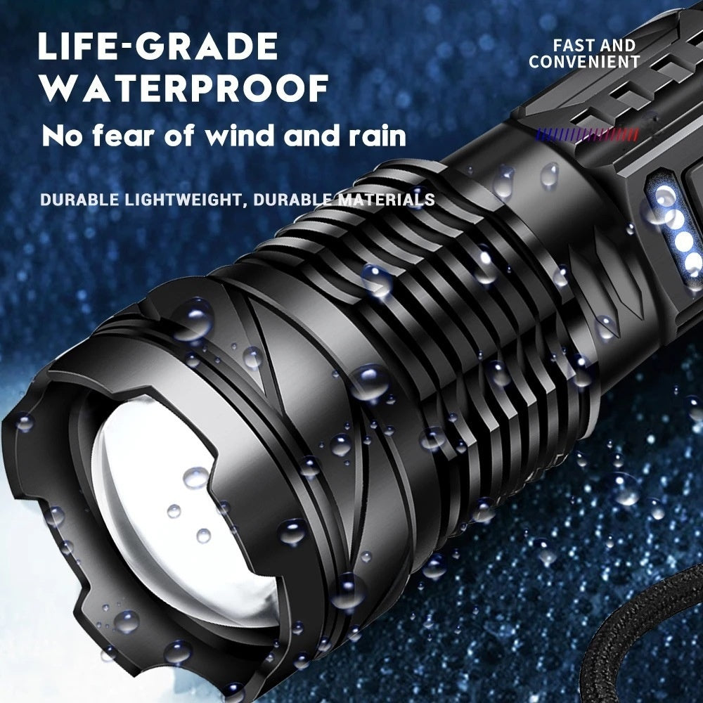 Aluminum Alloy Zoom Flashlight – Telescopic High Power LED Torch