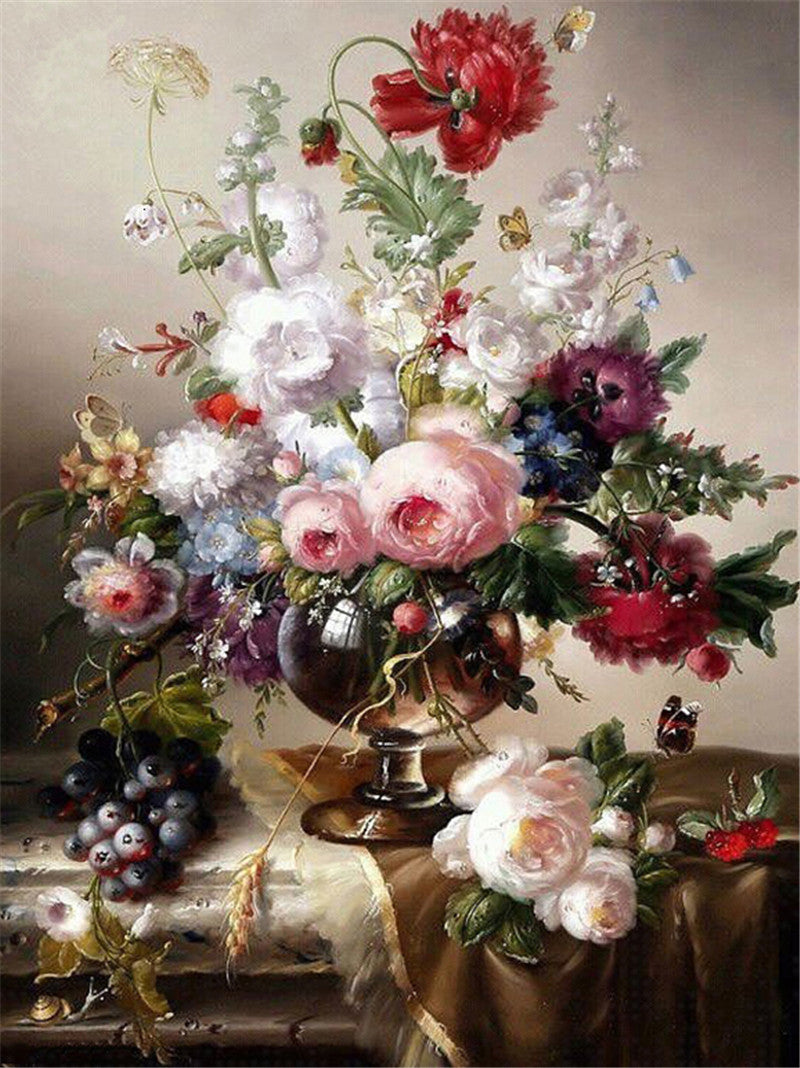 Flower Combination 5D Diamond Painting DIY Full Drill Cross Stitch Floral Wall Art Decor Kit