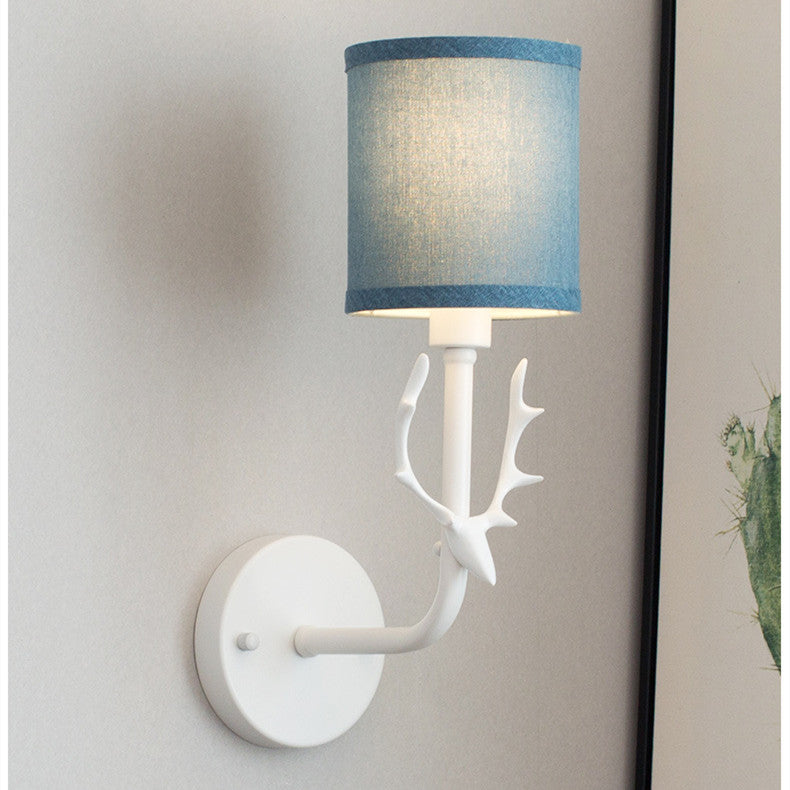 Wrought Iron Antlers Wall Lamp Modern Bedroom Bedside Aisle Living Room Hotel Wall Sconce Light