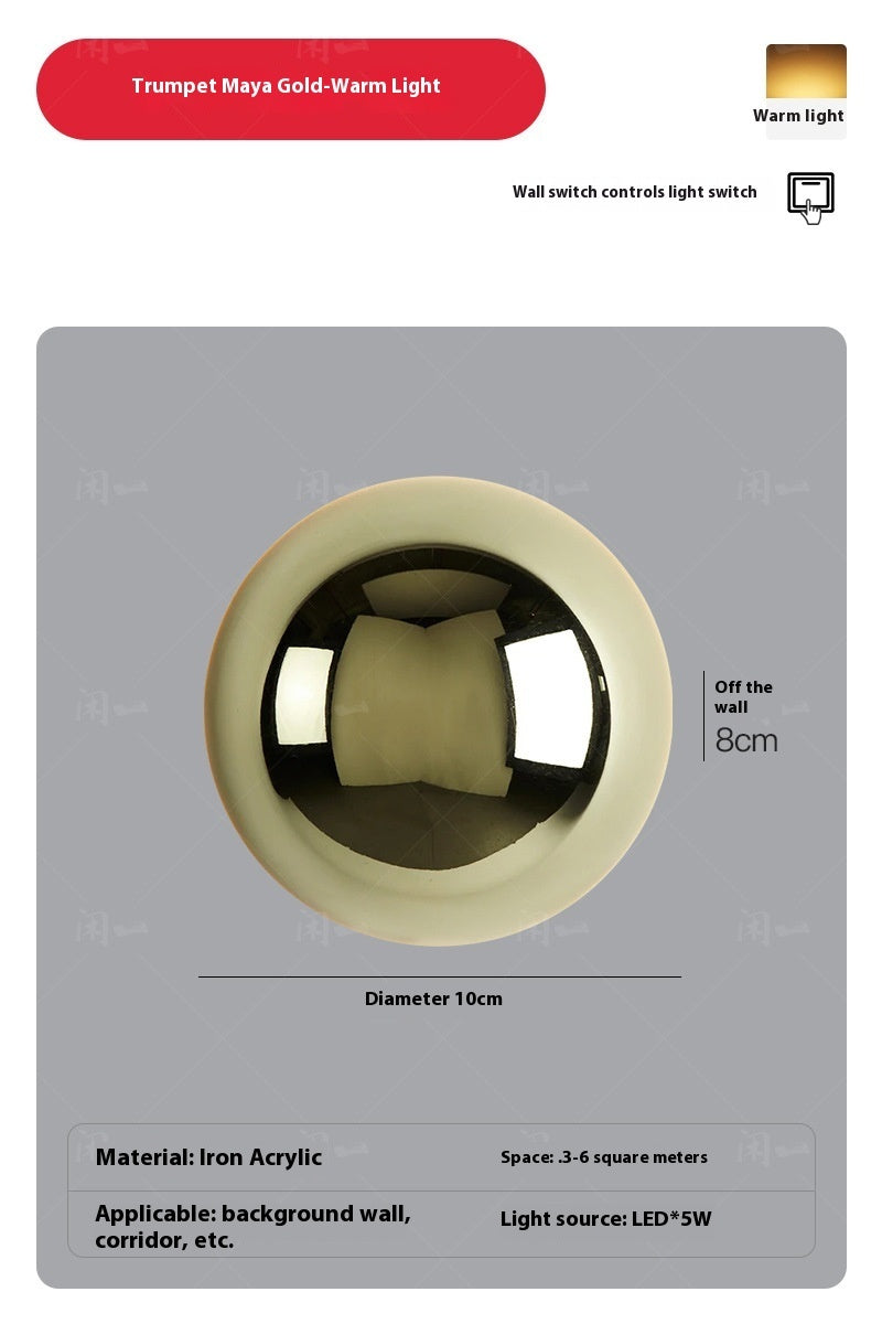 Nordic Solar Eclipse Round Wall Lamp Bedroom Bedside Aisle Modern Minimalist Light Decor