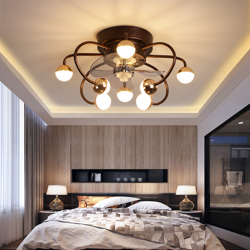 Invisible Ceiling Fan Light Modern Bedroom Dining Room LED Ceiling Fan Lamp With Remote Control