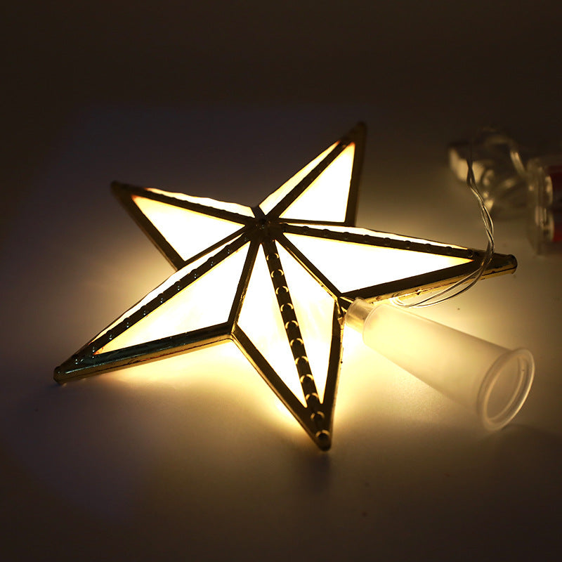 Christmas Tree Top Star Light USB Battery Powered LED Decoration with Two Lighting Modes