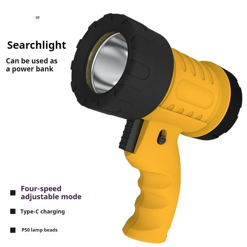 Long-Range Hunting Searchlight – USB Rechargeable Waterproof Handheld Flashlight