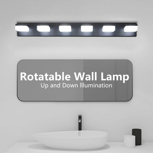 Modern 6 Light Black LED Makeup Mirror Light for Bathroom Vanity Wall Fixture