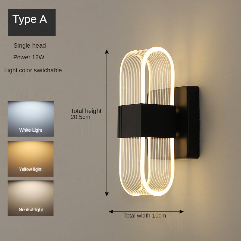 Golden Nordic Style Wall Lamp Modern LED Lighting Fixture for Living Room Bedroom Hallway Home Interior Decor