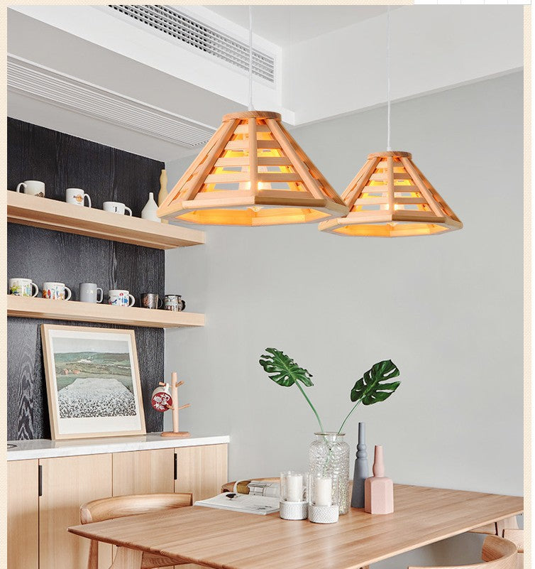 Modern Minimalist Bamboo Woven Ceiling Lamp – LED Chandelier for Restaurant, Bar & Balcony