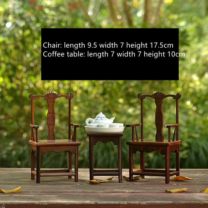 Red Rosewood Miniature Furniture Model Handmade Decorative Dollhouse Furniture Set Collectible Home Decor
