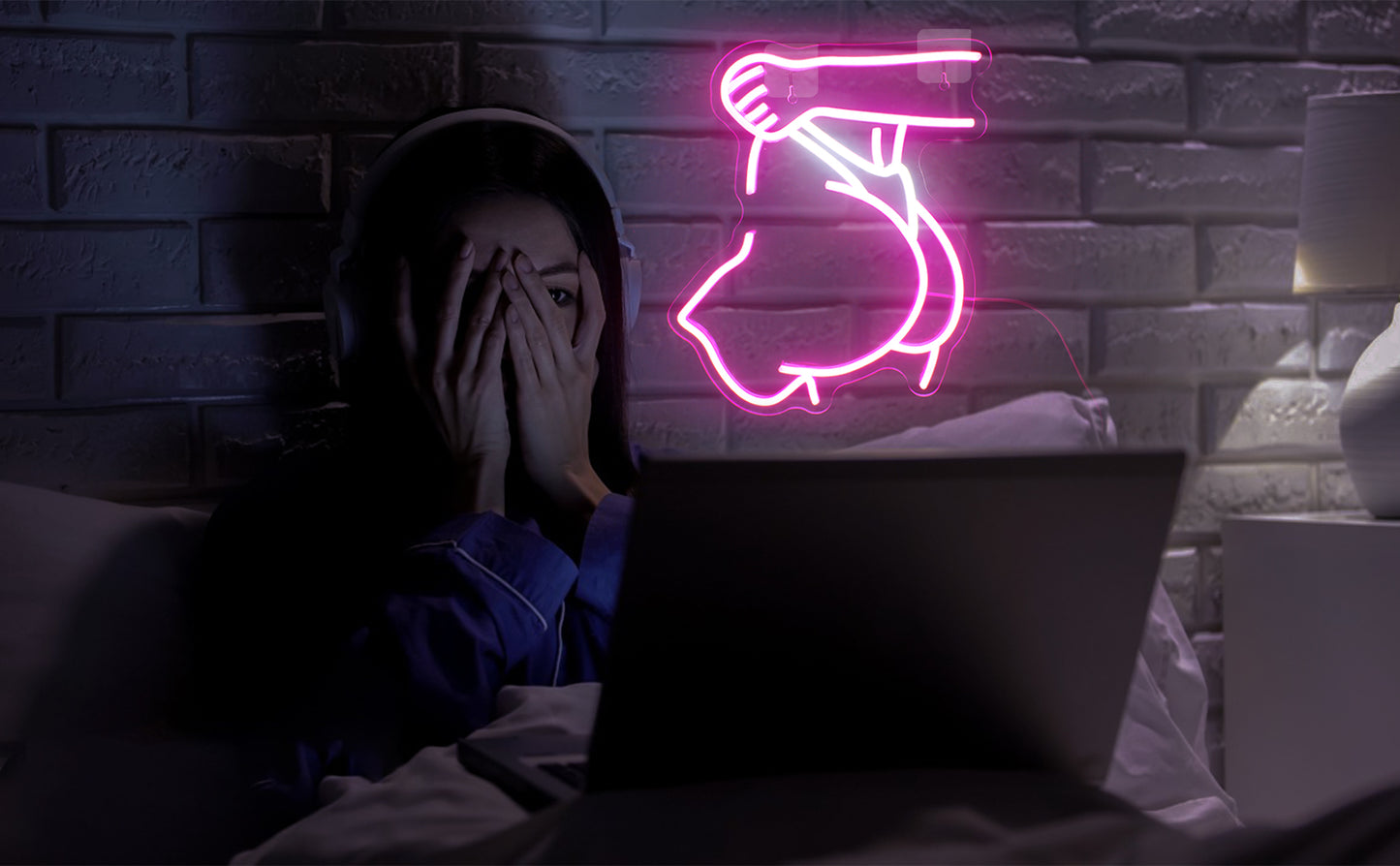 Neon LED Bar Girl Silhouette Light Decorative Wall Sign for Bar and Room Ambience