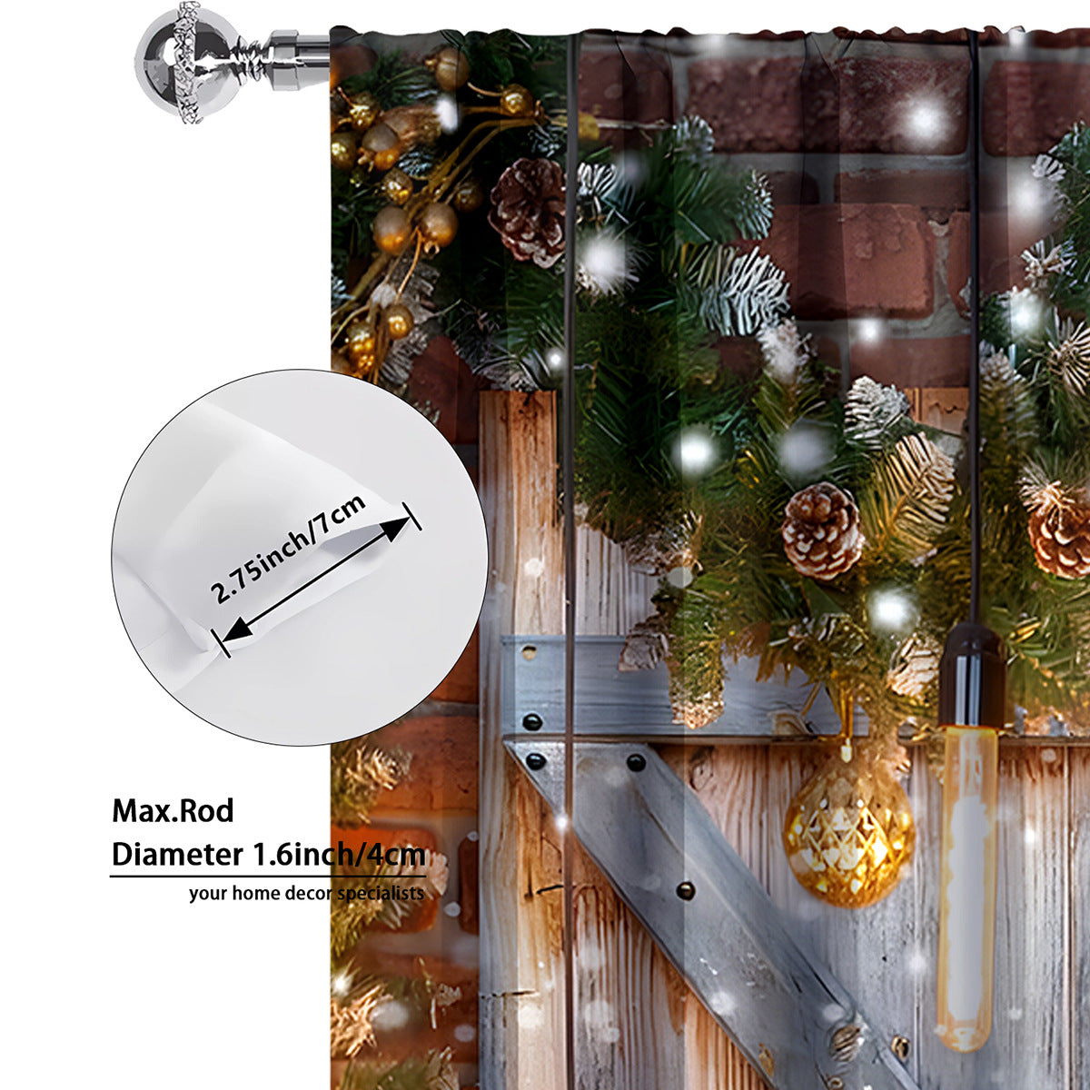Digital Printed Christmas Curtains – Festive Holiday Window Drapes