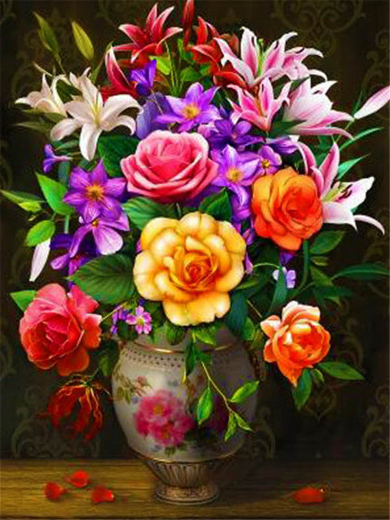 Flower Combination 5D Diamond Painting DIY Full Drill Cross Stitch Floral Wall Art Decor Kit