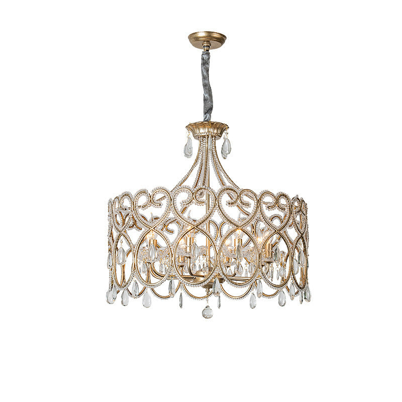 Aged Crystal Chandelier – French Luxury Living Room Lighting