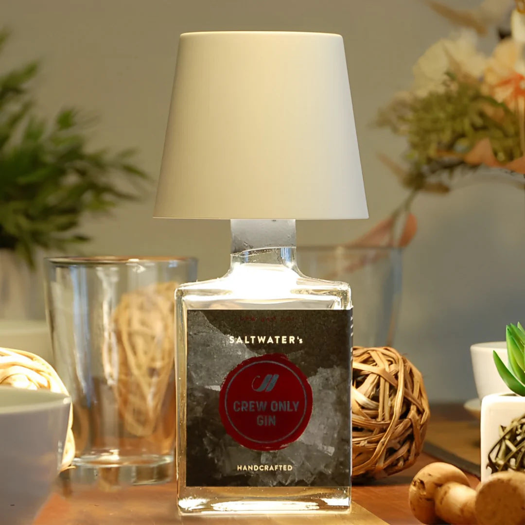 Creative Wine Bottle Night Lamp Rechargeable 3-Color LED Table Light Decorative Ambient Lighting