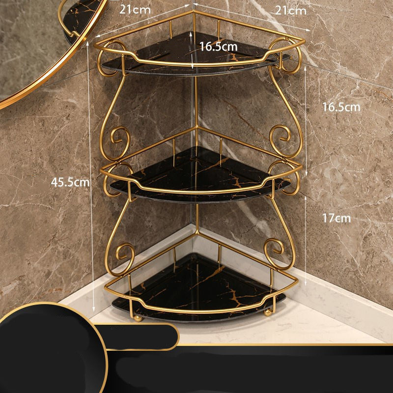 Luxury Triangle Bathroom Storage Shelf – Space-Saving Corner Vanity Organizer