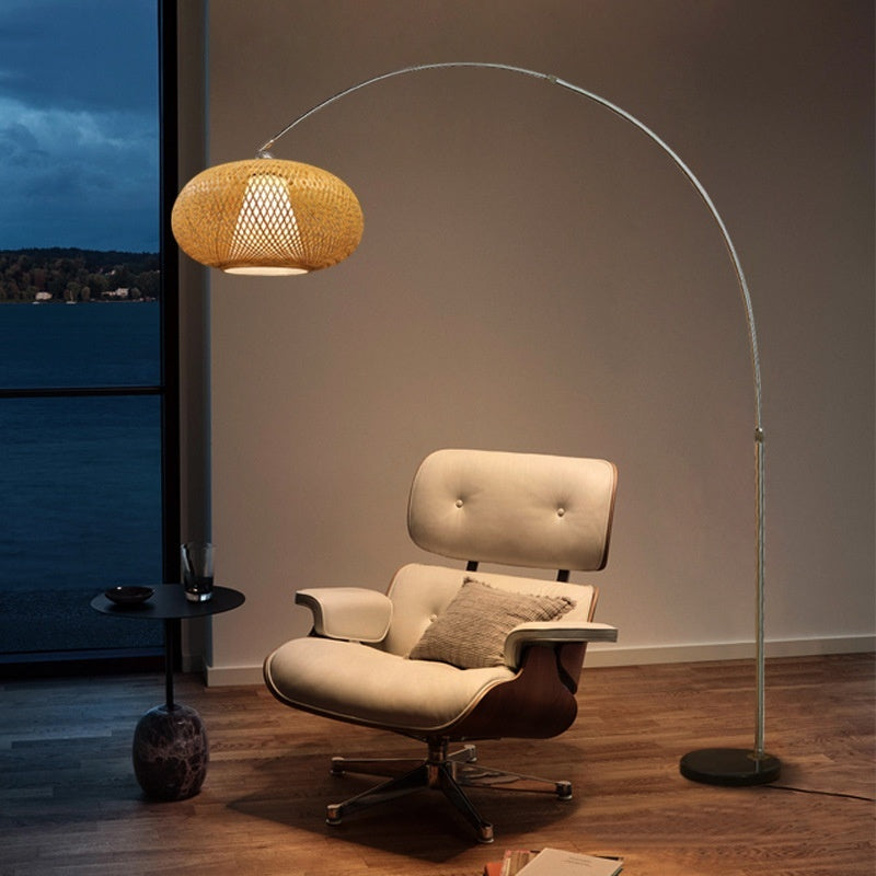Fishing Rod Floor Lamp with Button Switch for Living Room Decor