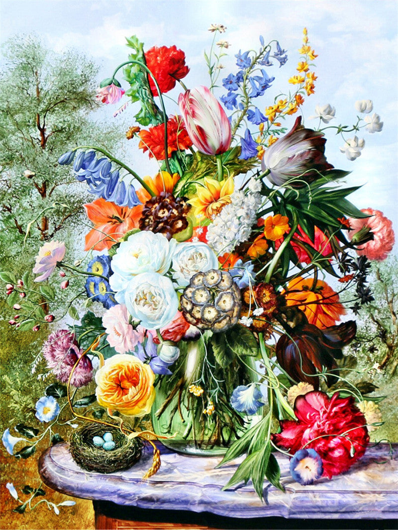 Flower Combination 5D Diamond Painting DIY Full Drill Cross Stitch Floral Wall Art Decor Kit