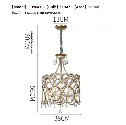 Aged Crystal Chandelier – French Luxury Living Room Lighting