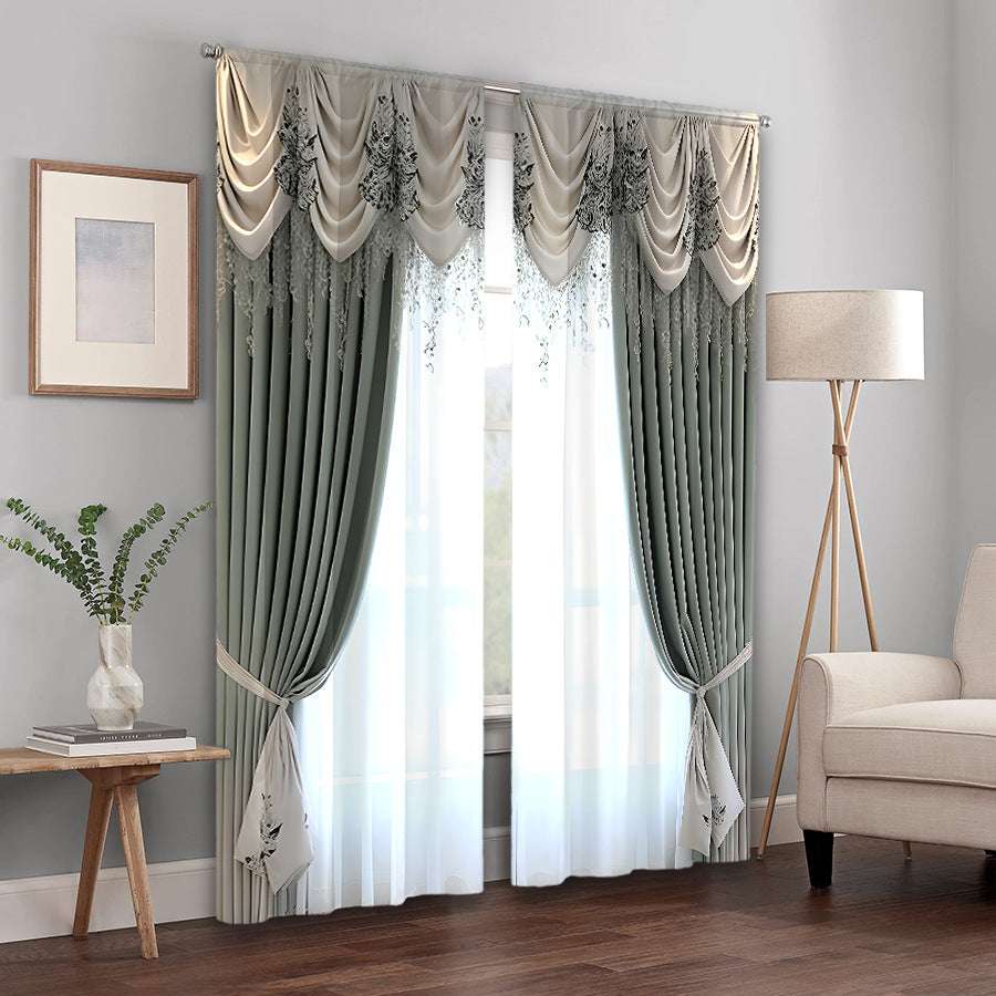 Creative Home European Flower Character Curtains Decorative Window Drapes for Living Room Bedroom Home Decor