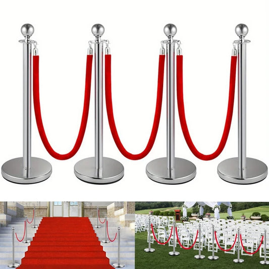 Crowd Control Barriers with Red Carpet Poles – Event & Party Stanchions (Multiple Colors & Sizes)