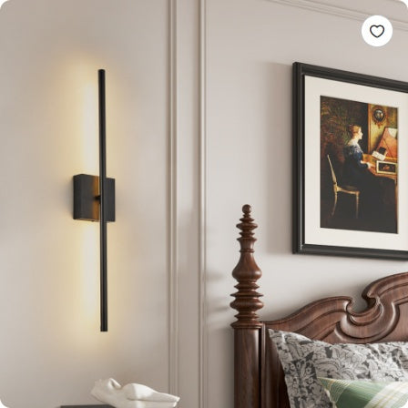 2-Pack Modern LED Wall Sconce Minimalist Black Matte Indoor Wall Light Fixtures for Living Room Bedroom Hallway Hotel Home Decor