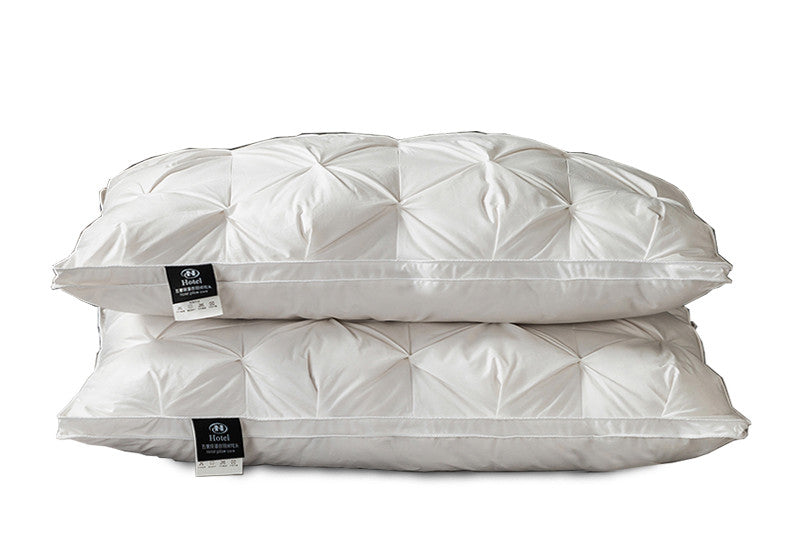 Feather Pillows Pair White Goose Down Neck Support Soft Sleeping Pillows Bedroom Bedding