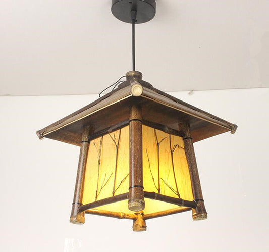 Retro Chinese Bamboo Chandelier – Tea Room Southeast Asia Style Lamp