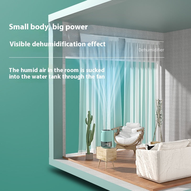 Bedroom Small Dry Air Dehumidifier Compact Moisture Absorber Air Purification Device for Home Use