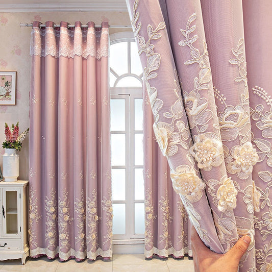 Bedroom Shading Double Open Curtain Finished Set Elegant Wedding Home Window Drapes for Privacy and Decor