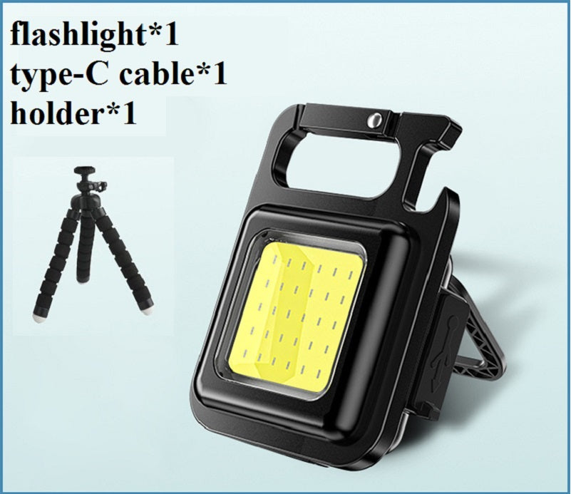 Mini Rechargeable COB Keychain Flashlight – Portable LED Work & Emergency Camping Light
