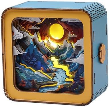Wooden Puzzle Creative Atmosphere Small Night Lamp Warm LED Decorative Bedside Light for Home Decor