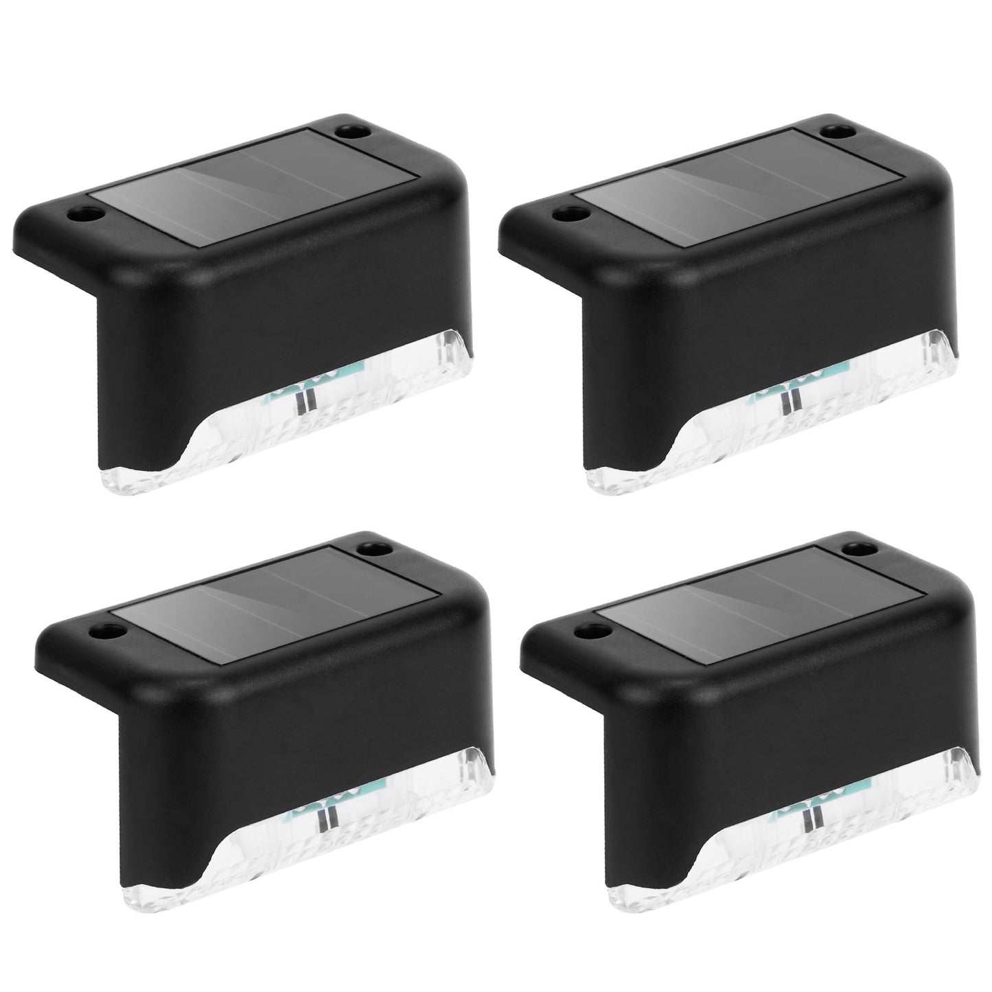 4 Pack Solar Powered LED Step Lights Outdoor Waterproof Dusk to Dawn Fence Stair Yard Railing Lights