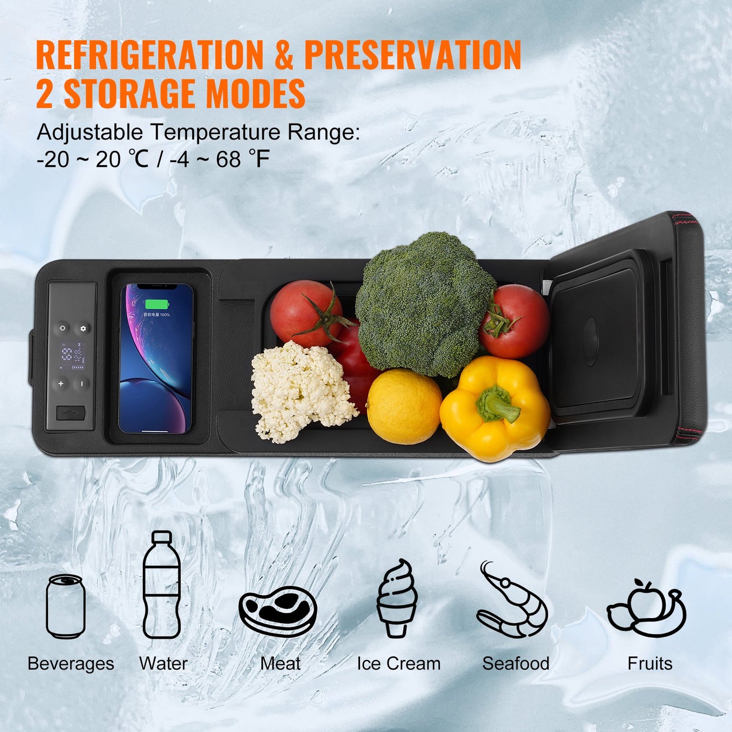 Portable Car Refrigerator Freezer 8L Compressor Single Zone for Car and Home Use