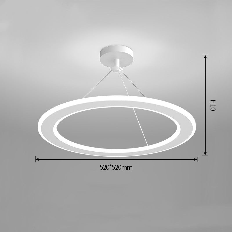 Simple Modern Circular Chandelier – Bedroom & Study Ceiling Light