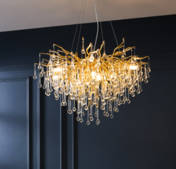 Postmodern Luxury Crystal Chandelier – Water Drop Atmosphere Lamp