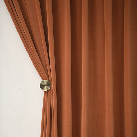 Solid Color Retro Bedroom Blackout Curtains Thick Light Blocking Window Drapes for Privacy and Home Decor