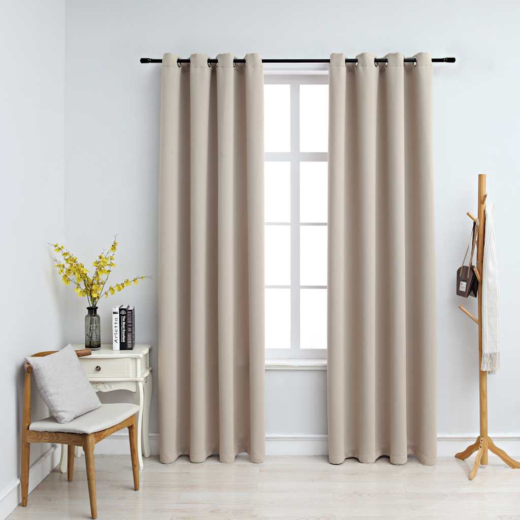 Blackout Curtains with Metal Eyelets – 2-Piece Room Darkening Window Drapes