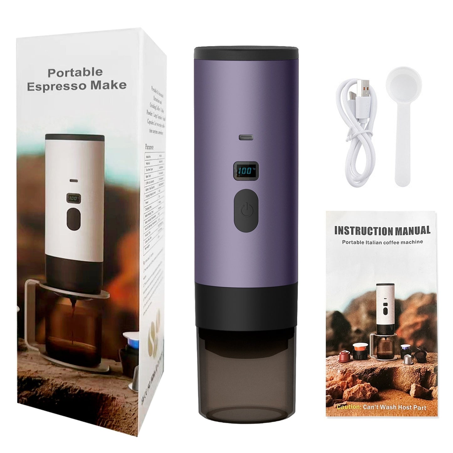 Portable Capsule Coffee Machine – Automatic Wireless Heating Espresso Maker for Travel