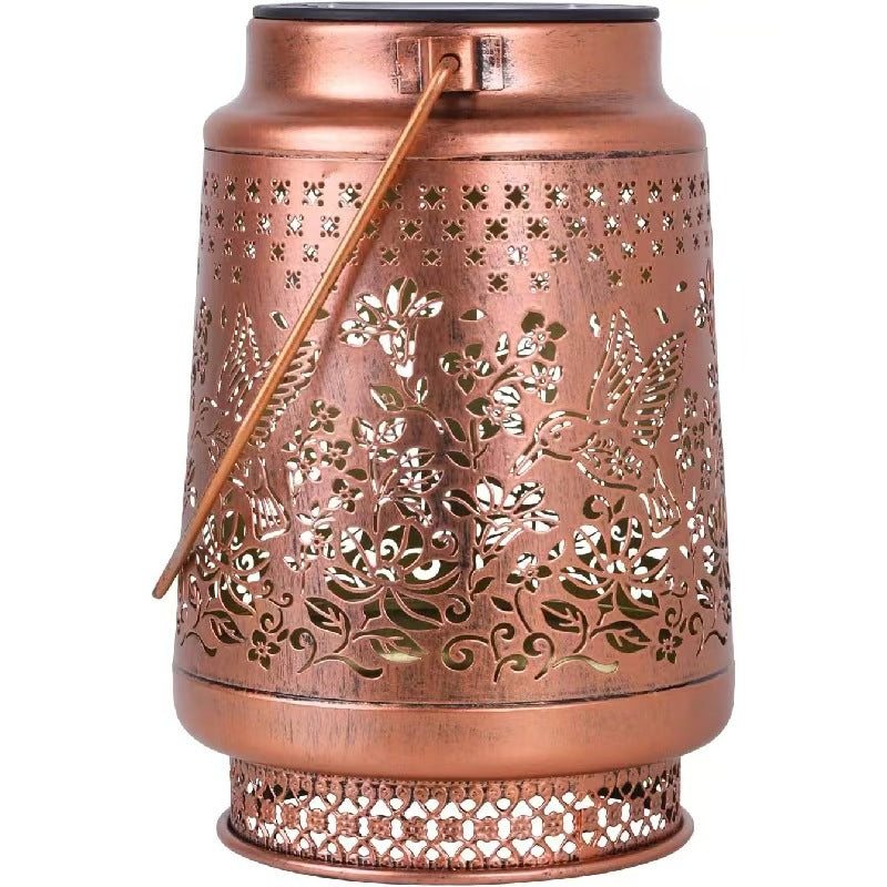 Solar Hummingbird Barn Lantern Outdoor Waterproof Projection Lamp Decorative Courtyard Garden Hanging Light
