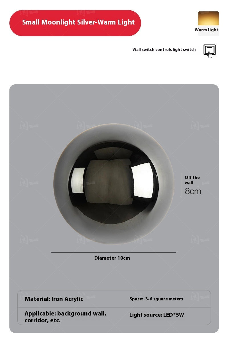 Nordic Solar Eclipse Round Wall Lamp Bedroom Bedside Aisle Modern Minimalist Light Decor