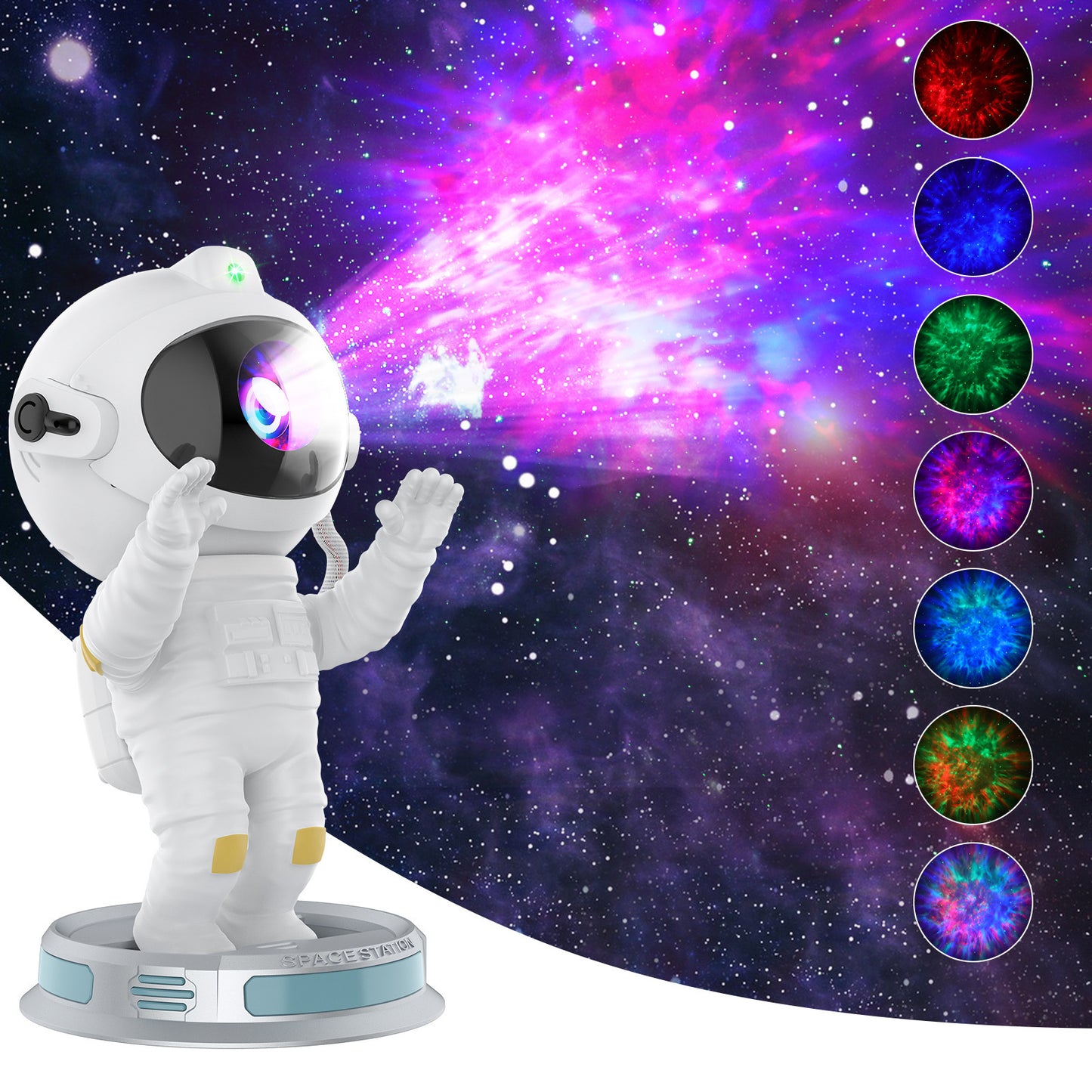 Astronaut Starry Night Light Projector Northern Lights LED Galaxy Lamp for Bedroom Kids Room Decor