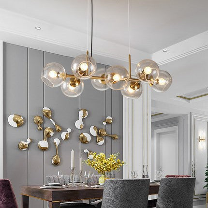 Sleek Glass-Ball Pendant Light – Luxury Bedroom & Dining Room Lighting