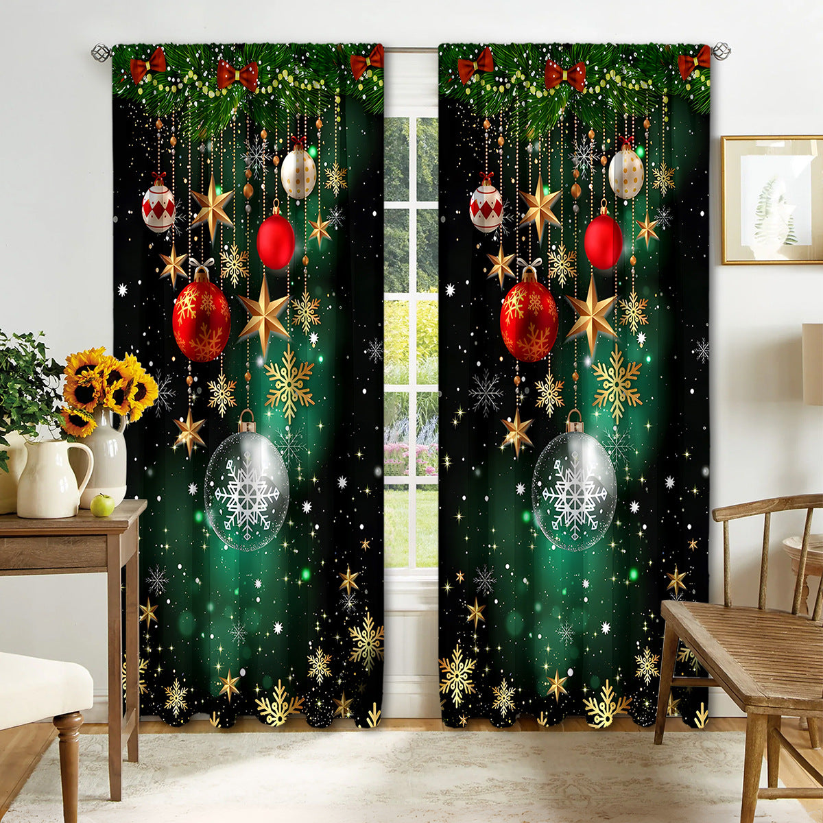 Digital Printed Christmas Curtains – Festive Holiday Window Drapes